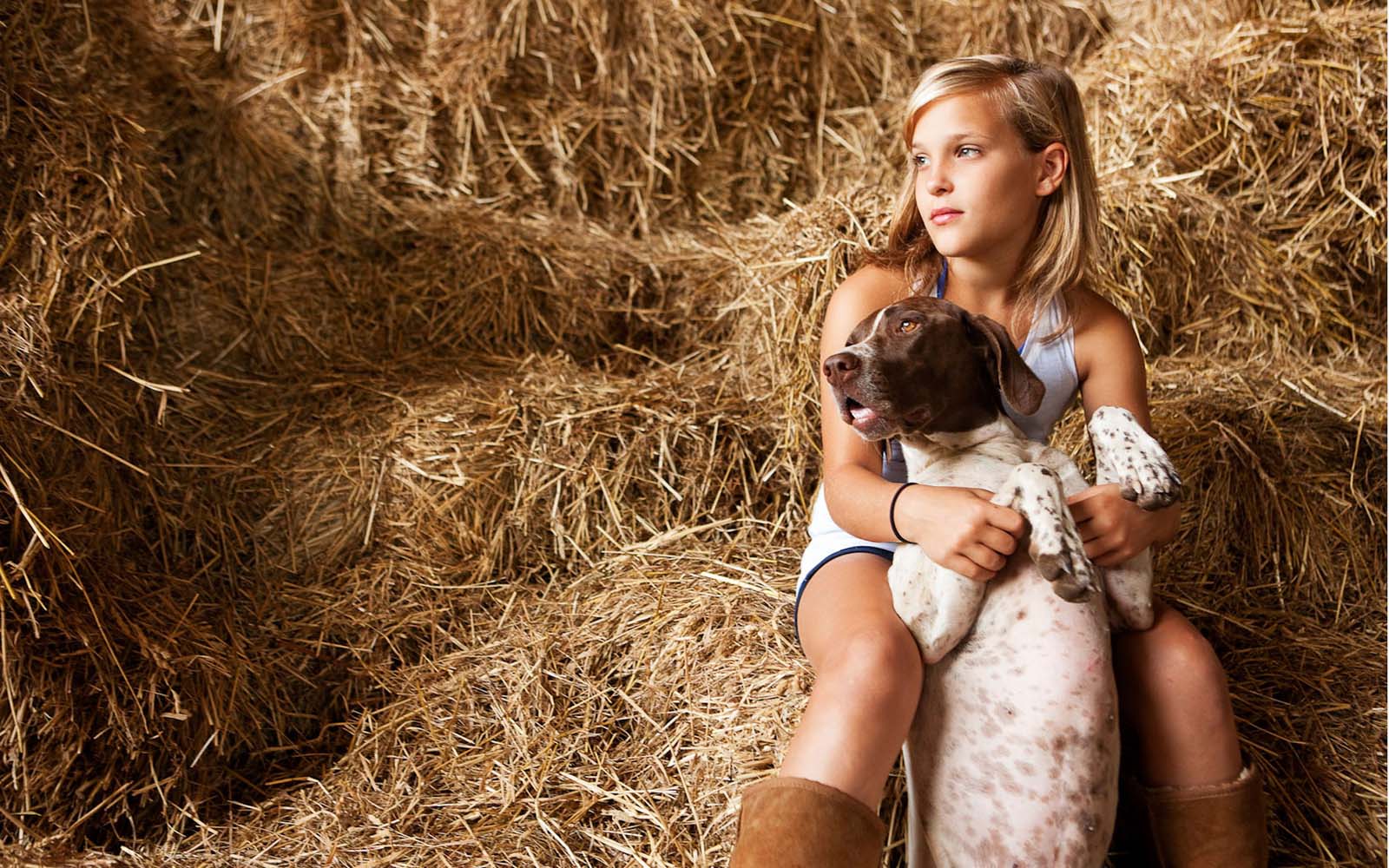 Farm Girl and Dog